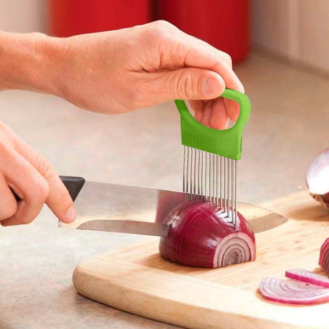 Stainless Steel Onion Needle Onion Fork Vegetables Fruit Slicer Tomato Cutter Cutting Safe Aid Holder Kitchen Accessories Tools8