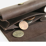 Men's retro crazy horse leather short wallet
