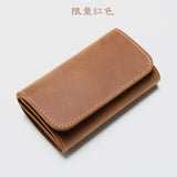 Men's retro crazy horse leather short wallet