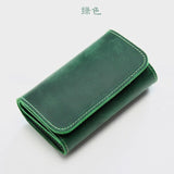 Men's retro crazy horse leather short wallet
