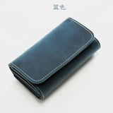 Men's retro crazy horse leather short wallet