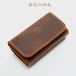 Men's retro crazy horse leather short wallet