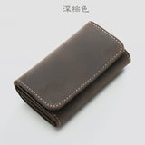 Men's retro crazy horse leather short wallet