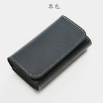 Men's retro crazy horse leather short wallet