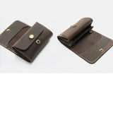 Men's retro crazy horse leather short wallet