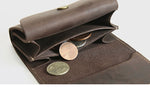 Men's retro crazy horse leather short wallet